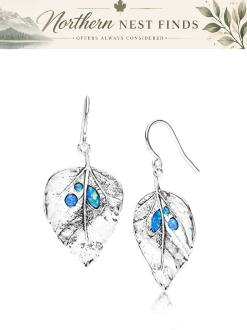 925 Sterling Silver Leaf Dangle Earrings for Women Hypoallergenic Handcrafted